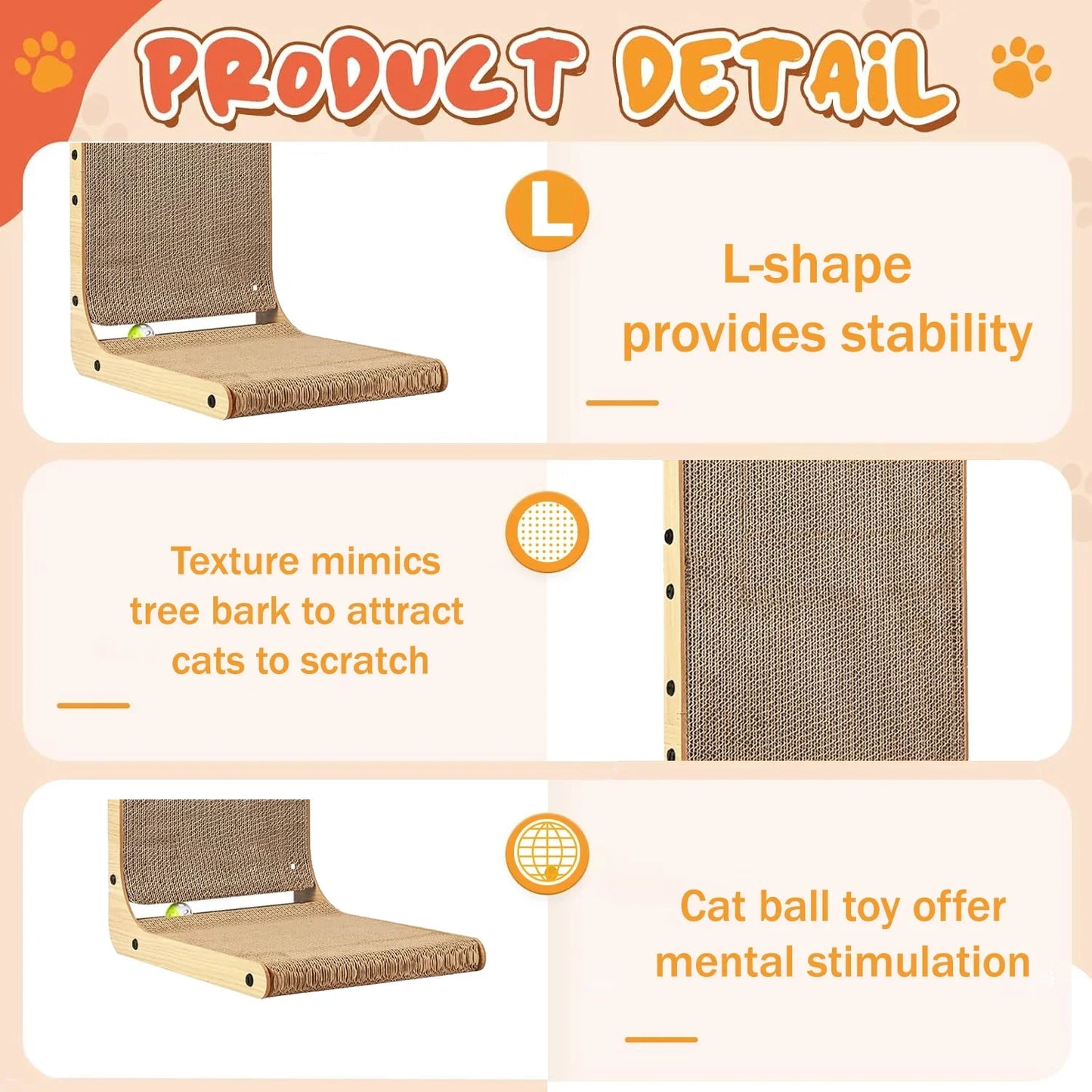 2pcs/6pcs L Shape Cat Scratching Post, 23.6 Inch Indoor Cat Scratching Post, Protective Furniture Cardboard Cat Scratching Post