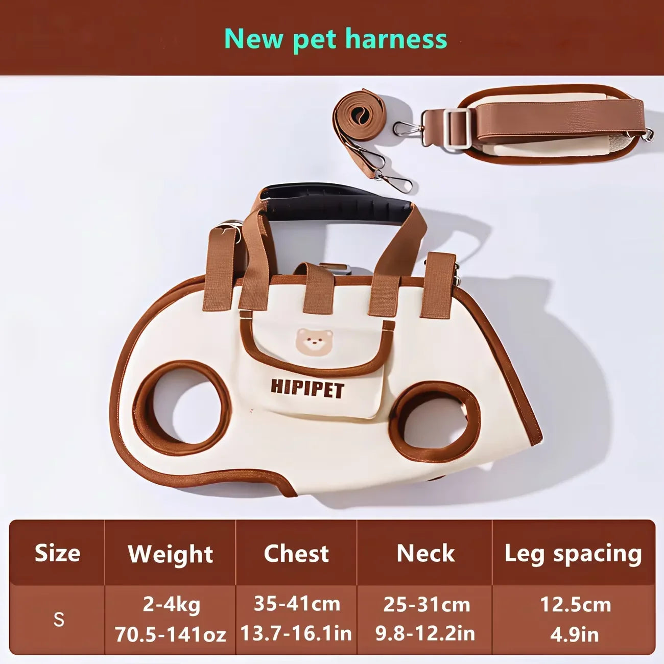 Pets Outdoor Carrying Bag Small Dogs And Medium-sized Cats with Harnesses Clip Adjustable Shoulder Handheld for Hiking Daily Use