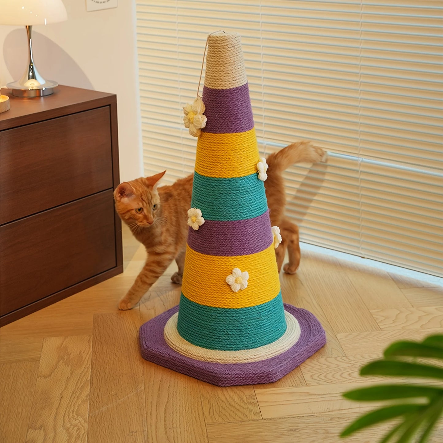 【Cute Cat Scratching Post · Rainbow Flower Language Series】——Make Cats Love Scratching, and Bring an Artistic Touch to Your Home!