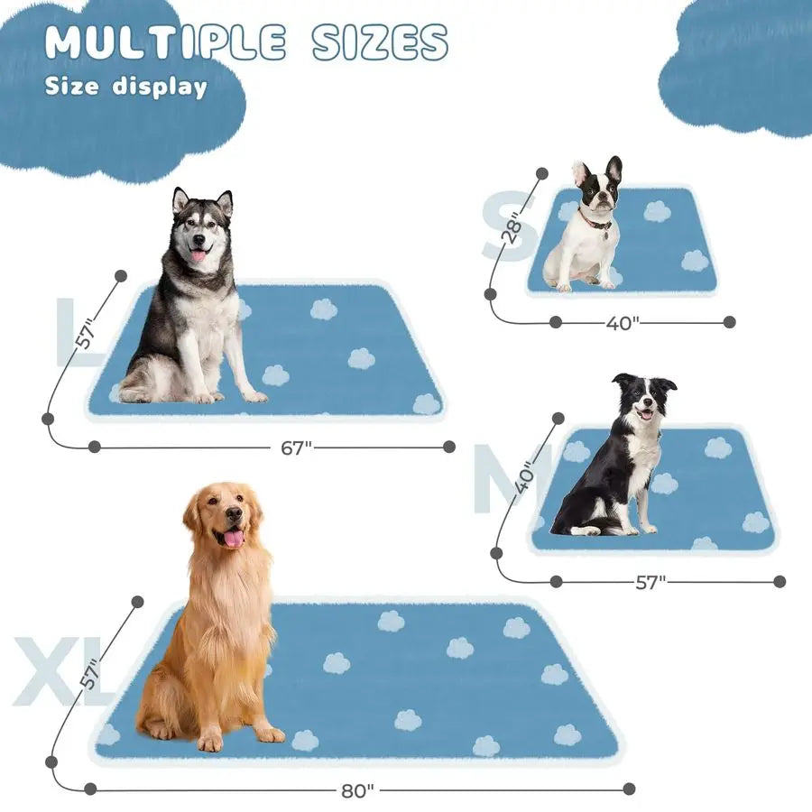 Waterproof Pet Blanket for Medium Large Dogs Washable Fluffy Thick Jacquard Shag Fleece Warm Sherpa 3D Textured Flower Print for