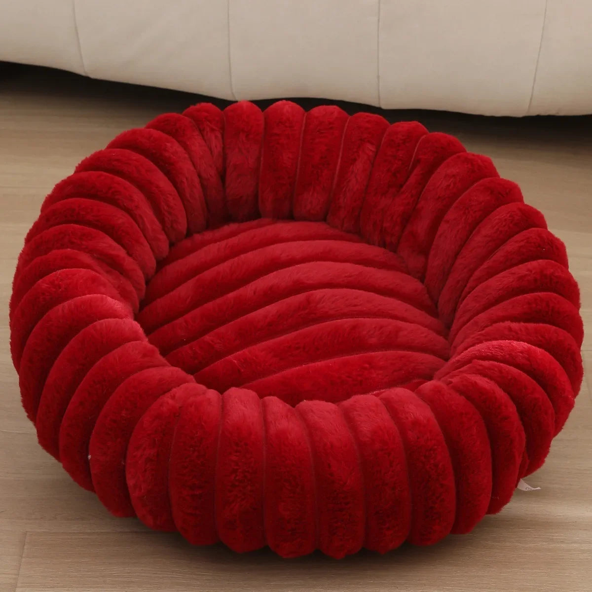 40-70cm Round Pet Bed for Dog Bed Super Soft Cat Bed Long Plush Dog House for Medium Dog House Winter Warm Sleeping