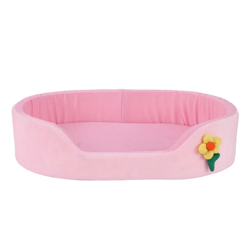 Round Medium Dog Basket Soft Detachable Winter Warm Small Dog Bed Elastic Dog Cushion House Cat Bed Kennel Accessories