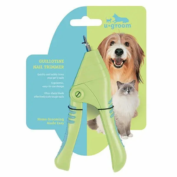Ergonomic Dog Nail Clipper Green Plastic Guillotine Style Professional Pet Grooming Tool for Safe Trimming Fast Shipping