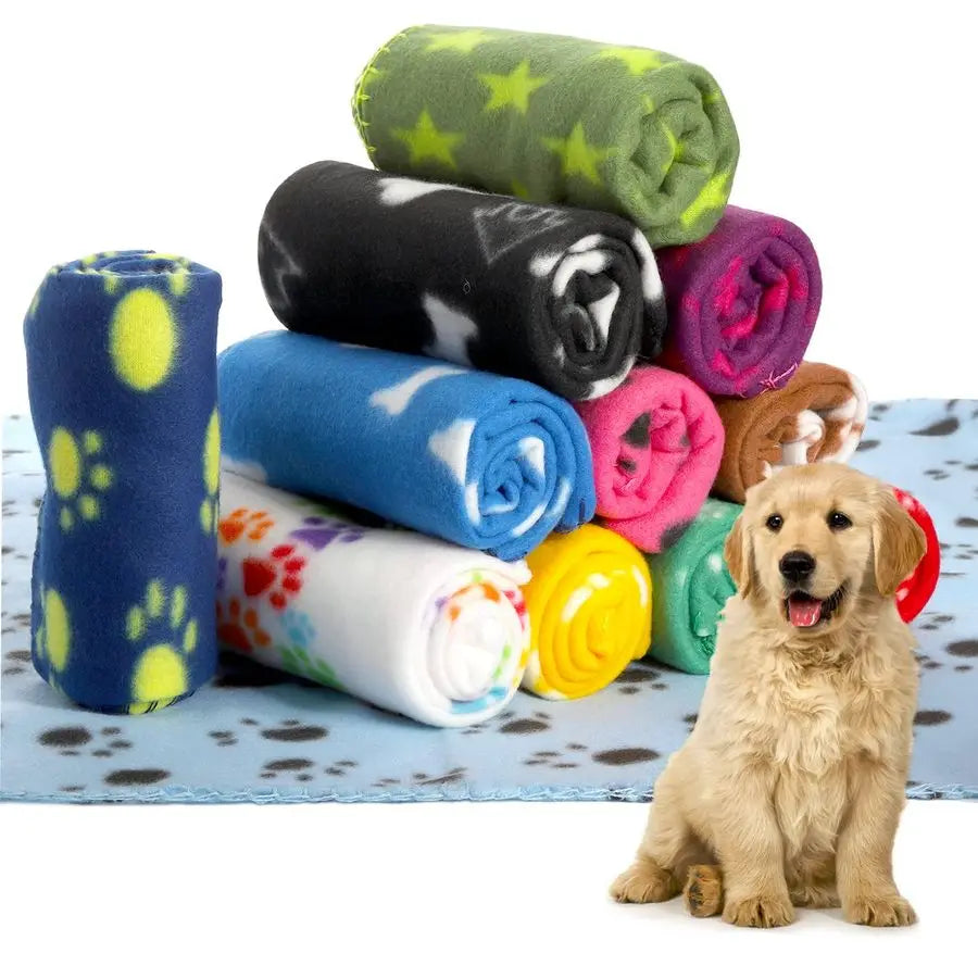 20 Styles Dog Cat Fleece Blankets Puppy Blanket, 23.6 X 27.6 Inch Small Soft Fleece Fabric Dog Cat Blankets Pet Blanket with Paw