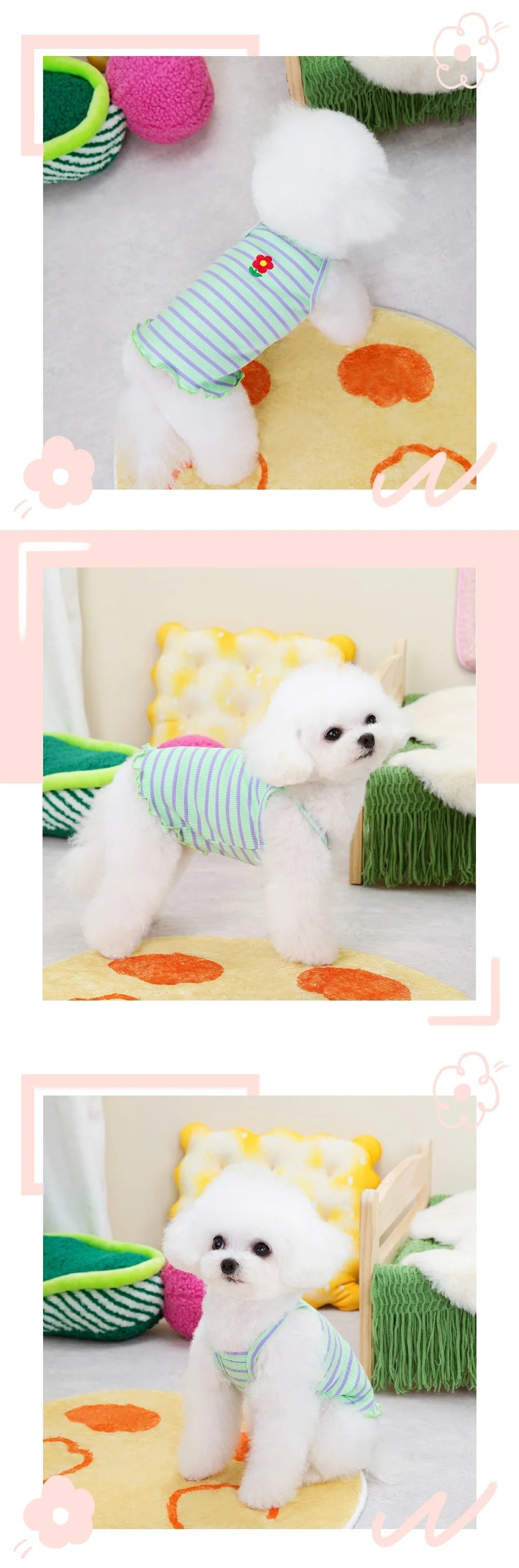 Small Dog Dresses Princess Clothes for Puppy Vest Floral Costume for Medium Pet Pomeranian Chihuahua Ropa Perro Skirt