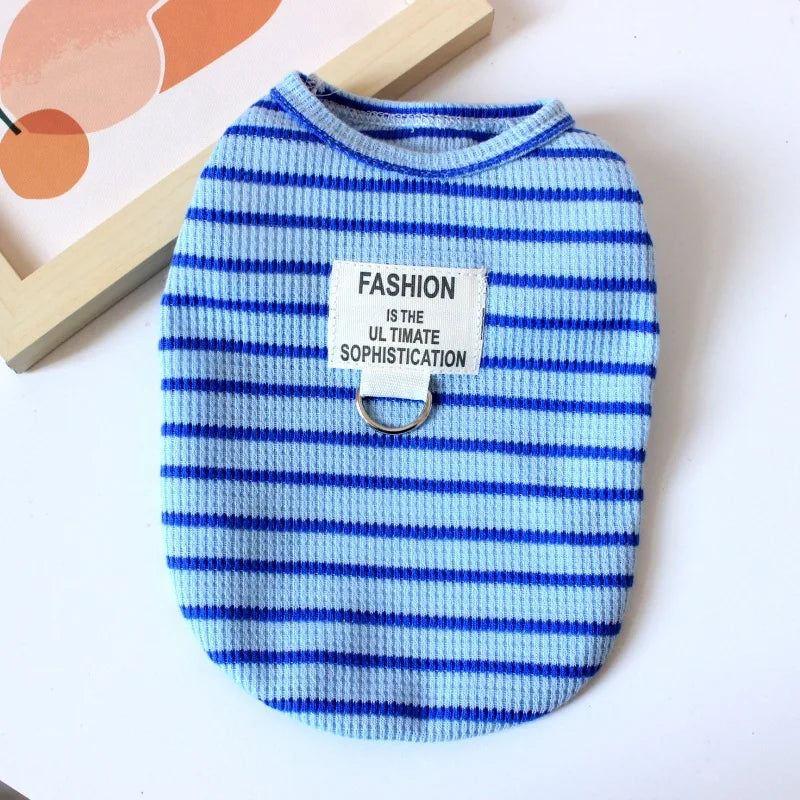 Summer Pet Vest Fashion Simple Striped Dog Shirt Chihuahua Yorkshire Thin Soft Vest Puppy Cat Vest Costume Dog Clothing