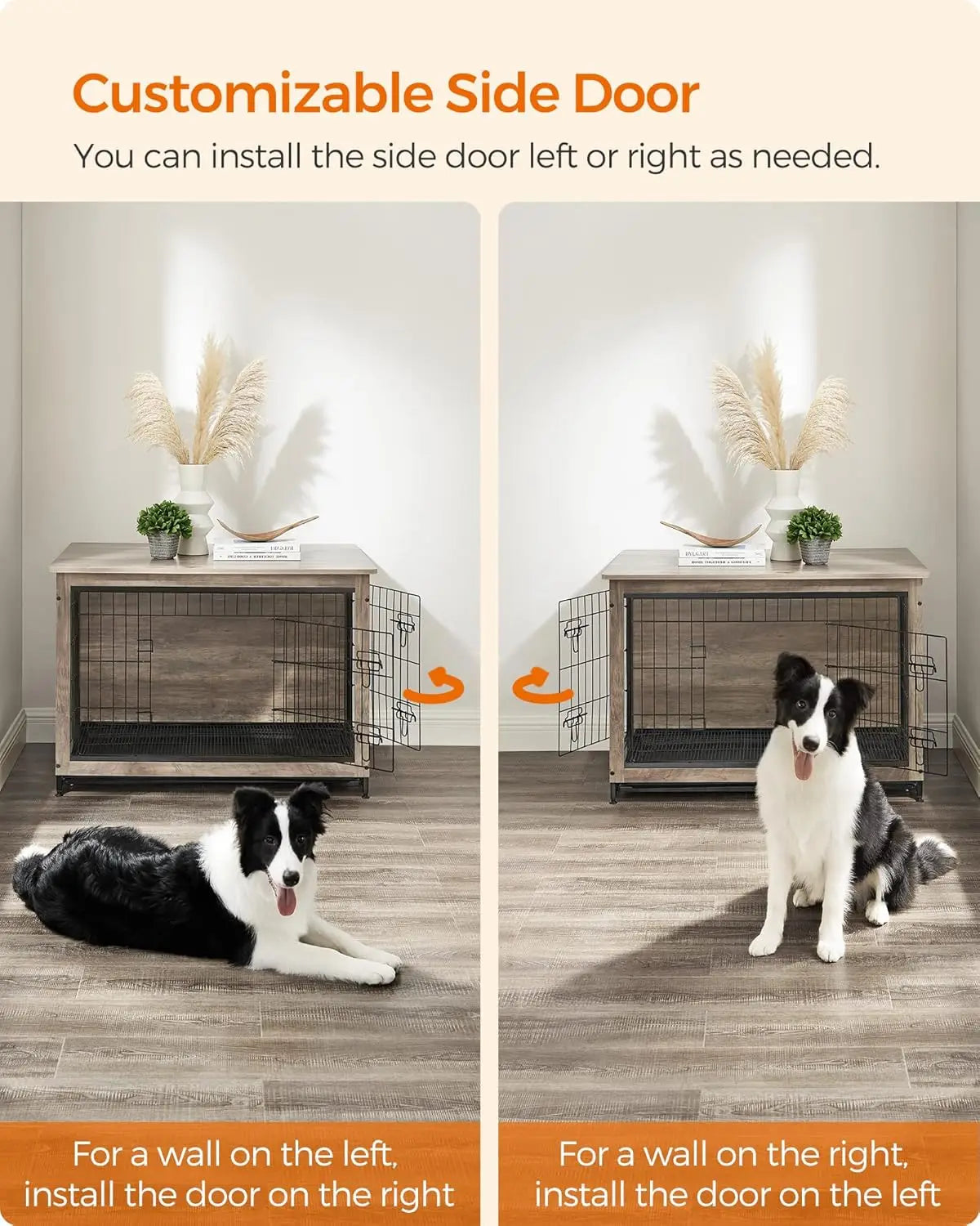 38.6" Dog Crate Furniture, Indoor Dog Cage Side End Table, XL Pet Wood Kennel for Large and Medium Dogs up to 70 lb, Customized