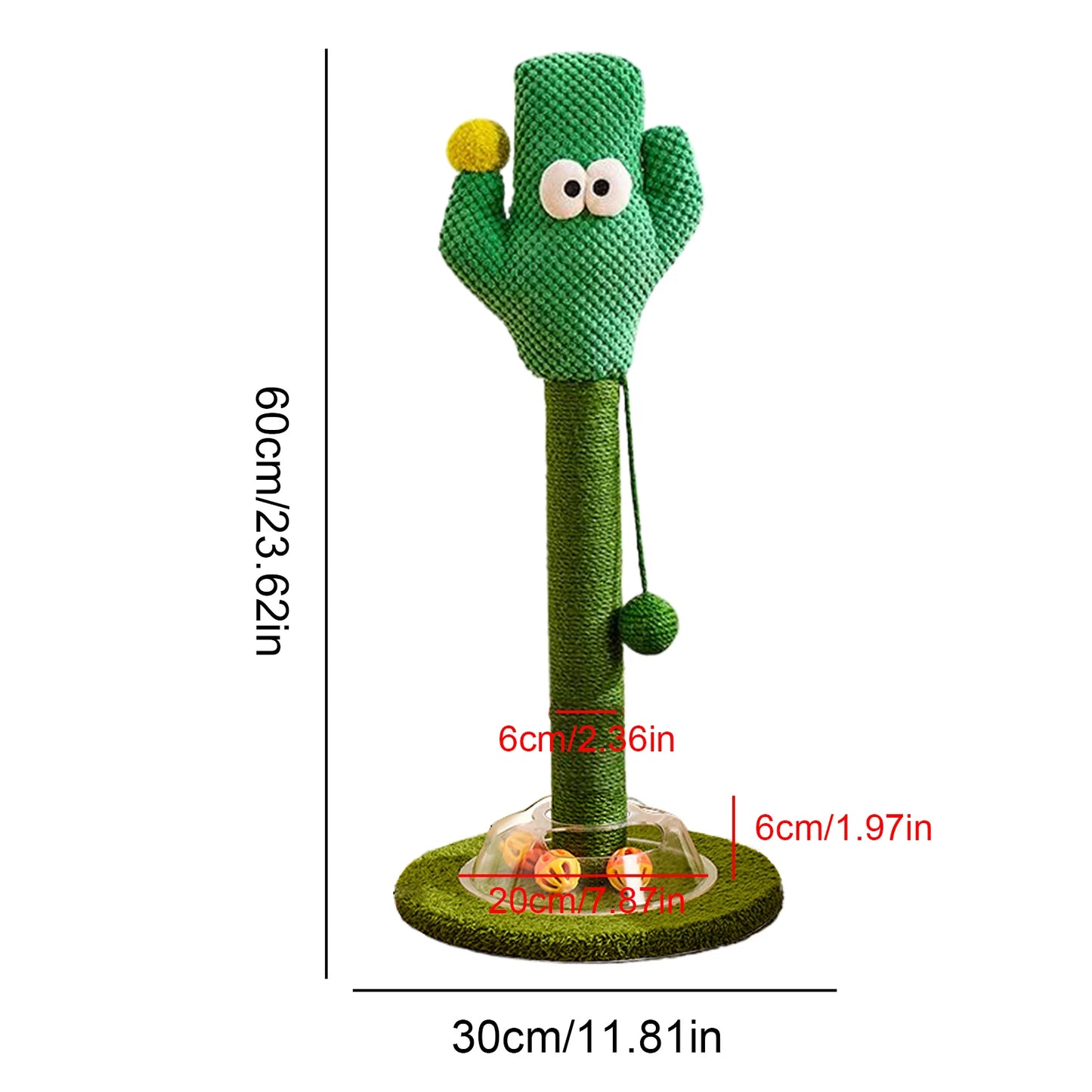 Cat Scratch Post with Interactive Hanging Ball Natural Sisal Rope Cat Scratching Posts for Indoor Protect Furniture