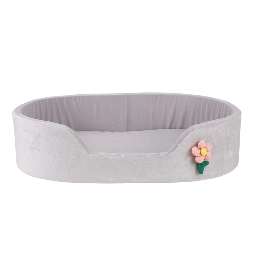 Round Medium Dog Basket Soft Detachable Winter Warm Small Dog Bed Elastic Dog Cushion House Cat Bed Kennel Accessories