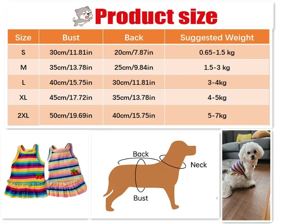 Small Dog Dresses Princess Clothes for Puppy Vest Floral Costume for Medium Pet Pomeranian Chihuahua Ropa Perro Skirt