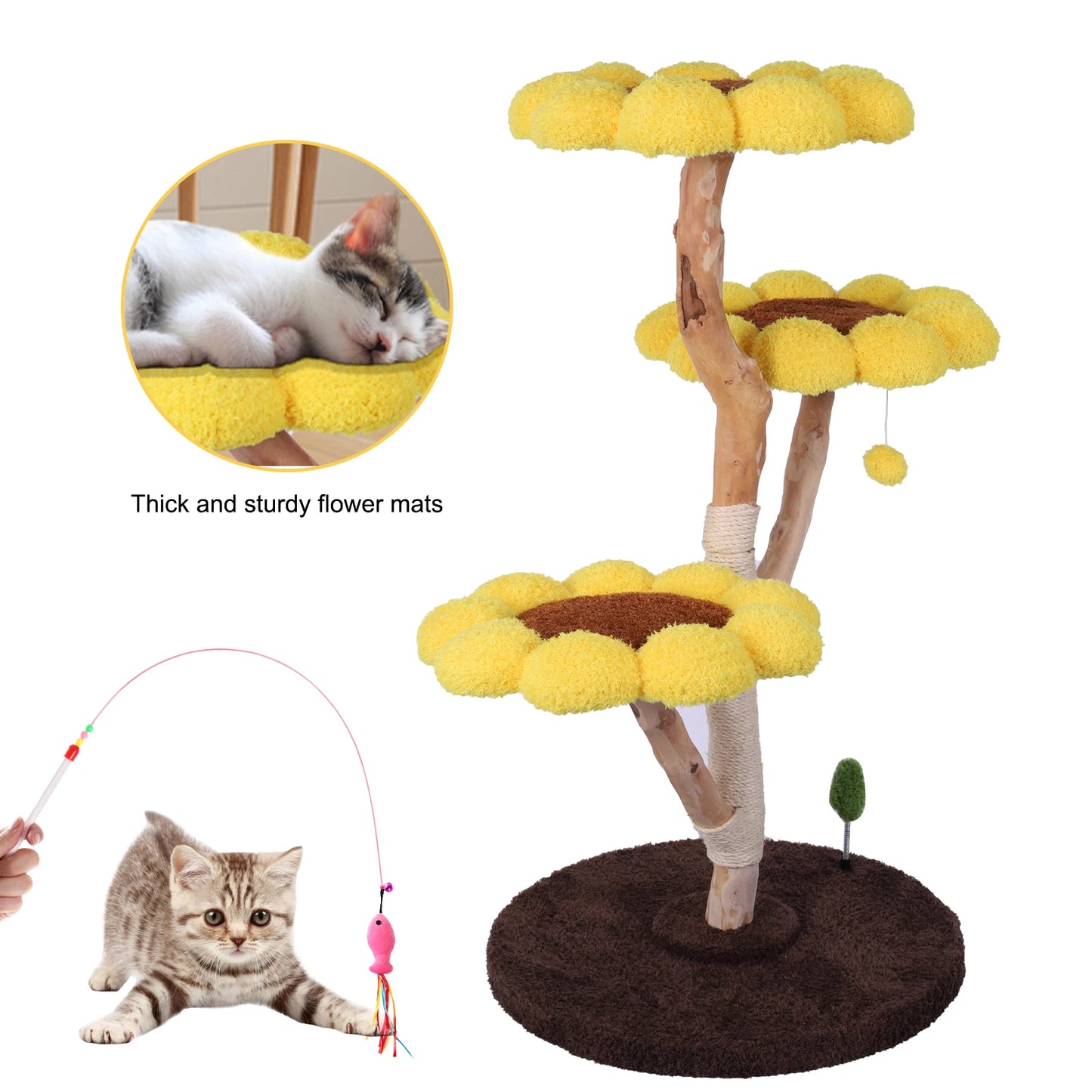 Flower Shaped Cat Special Shelf with Scratching Post Indoor Cat Playground Anti-Slip for Pet Playground Small Nest