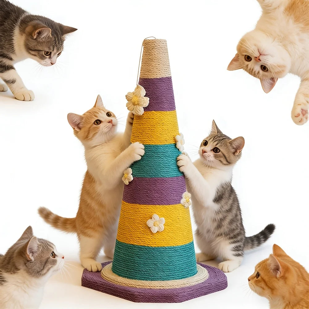 【Cute Cat Scratching Post · Rainbow Flower Language Series】——Make Cats Love Scratching, and Bring an Artistic Touch to Your Home!