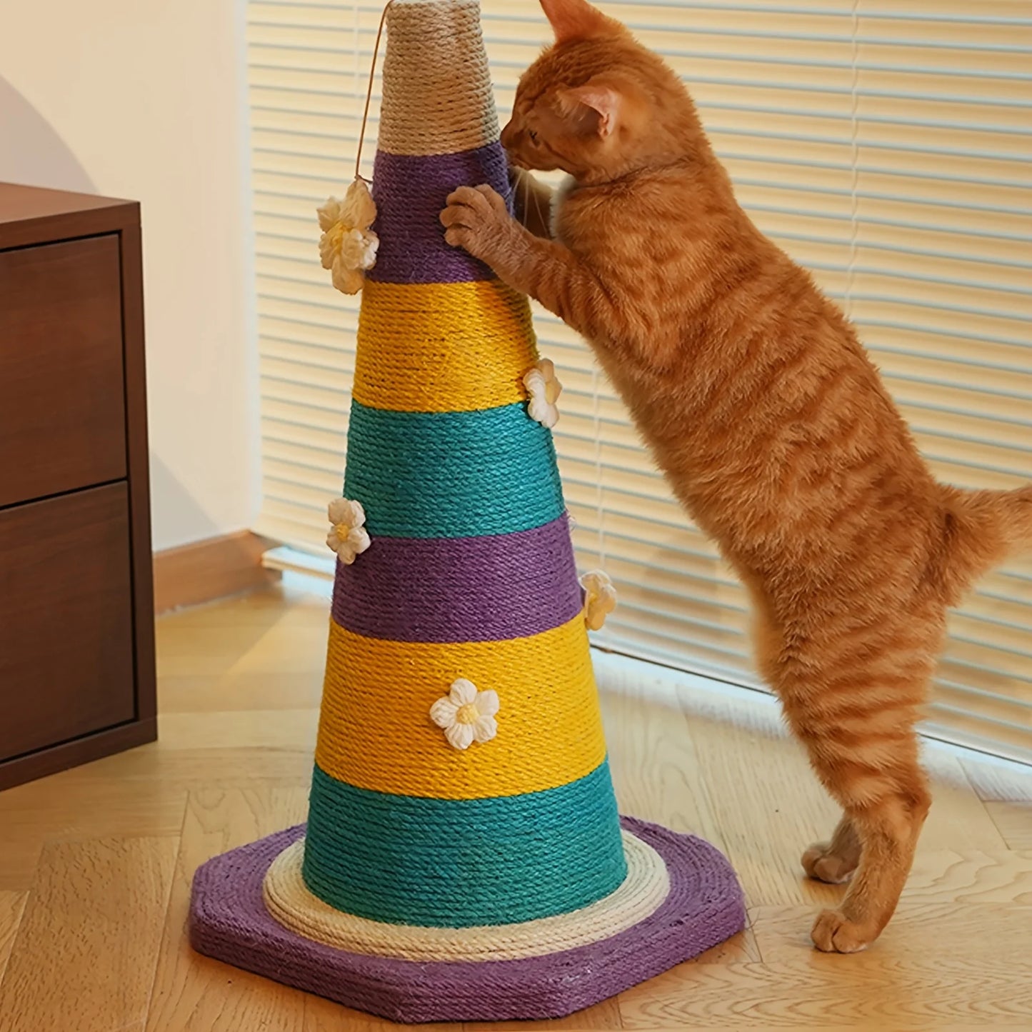 【Cute Cat Scratching Post · Rainbow Flower Language Series】——Make Cats Love Scratching, and Bring an Artistic Touch to Your Home!