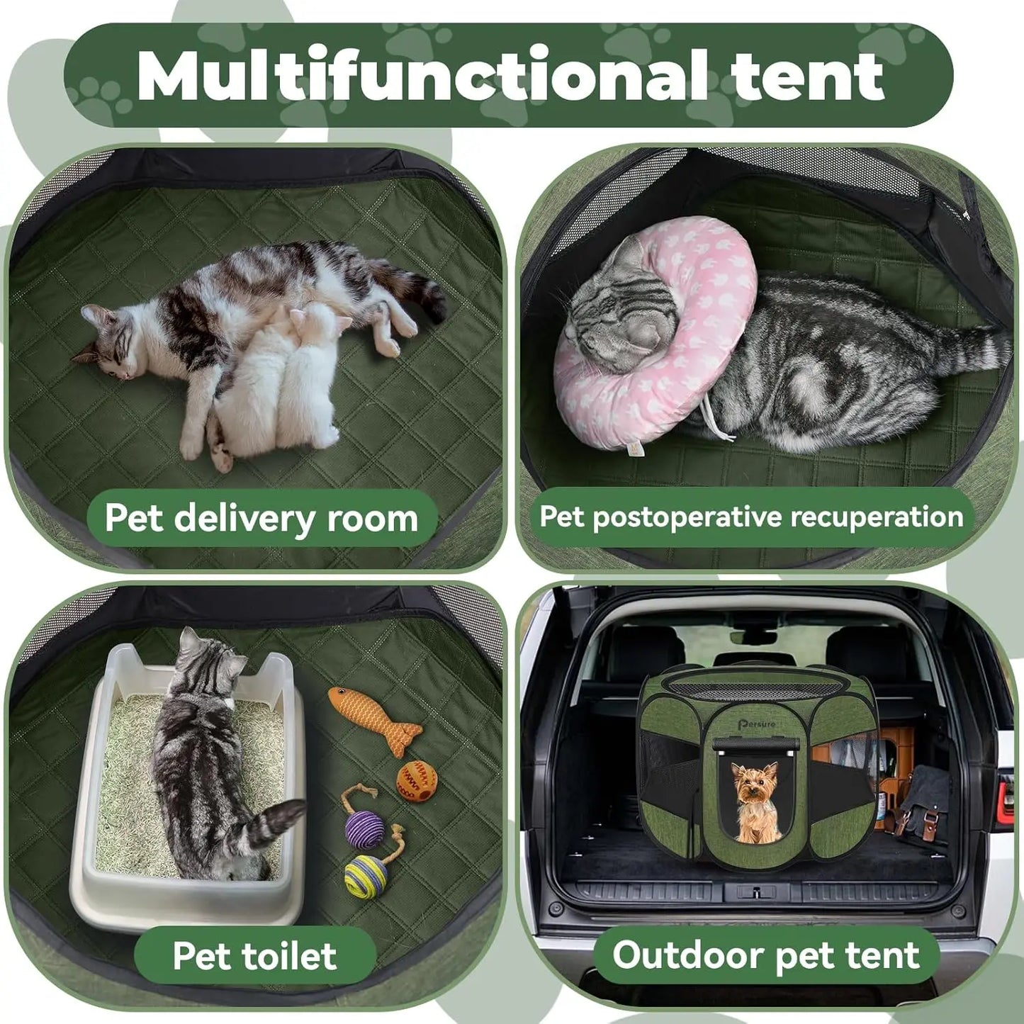 Dog Cat Playpen Indoor Outdoor for Puppy Pet Dogs Cat Recovery After Surgery, Dog Tent Crates Cage Indoor/Outdoor, Porta