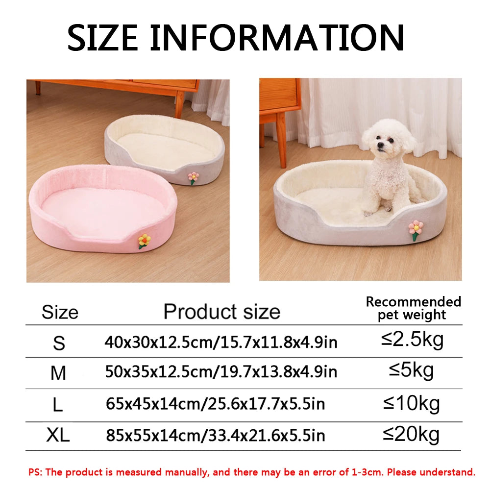 Round Medium Dog Basket Soft Detachable Winter Warm Small Dog Bed Elastic Dog Cushion House Cat Bed Kennel Accessories