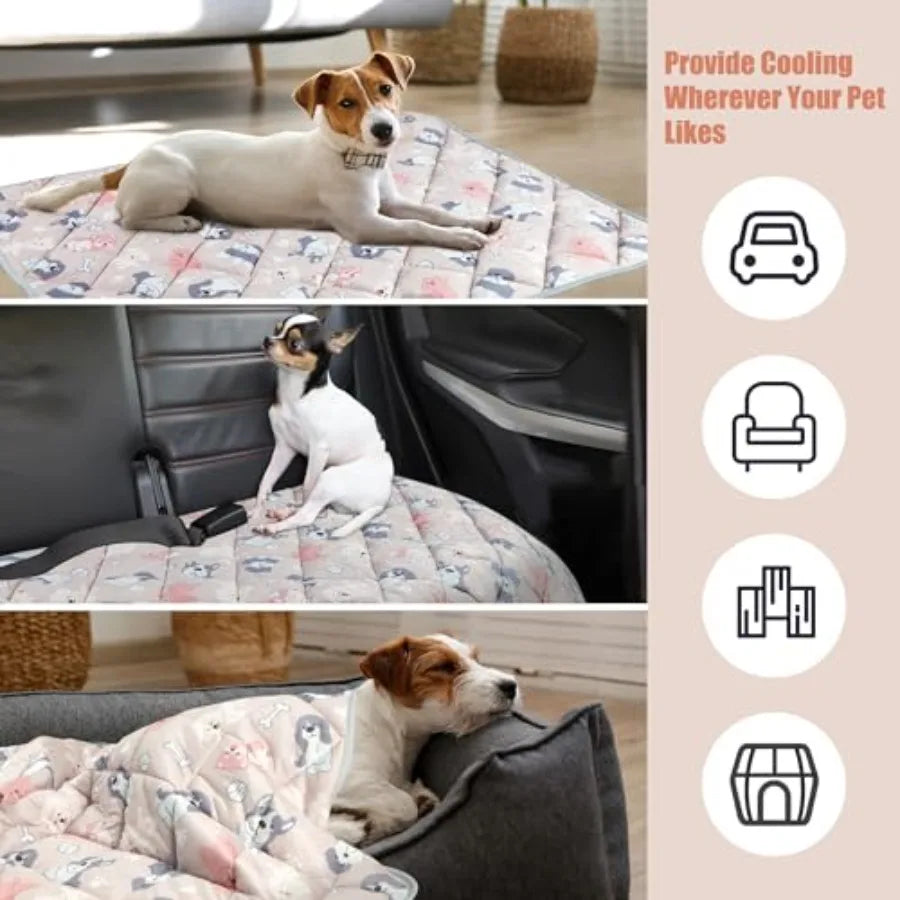 Dog Cooling MatPet Cooling Pads for Dogs Blanket Summer Cooling Bed for Cats Blanket Portable Pet Cooling Cushion for Home and