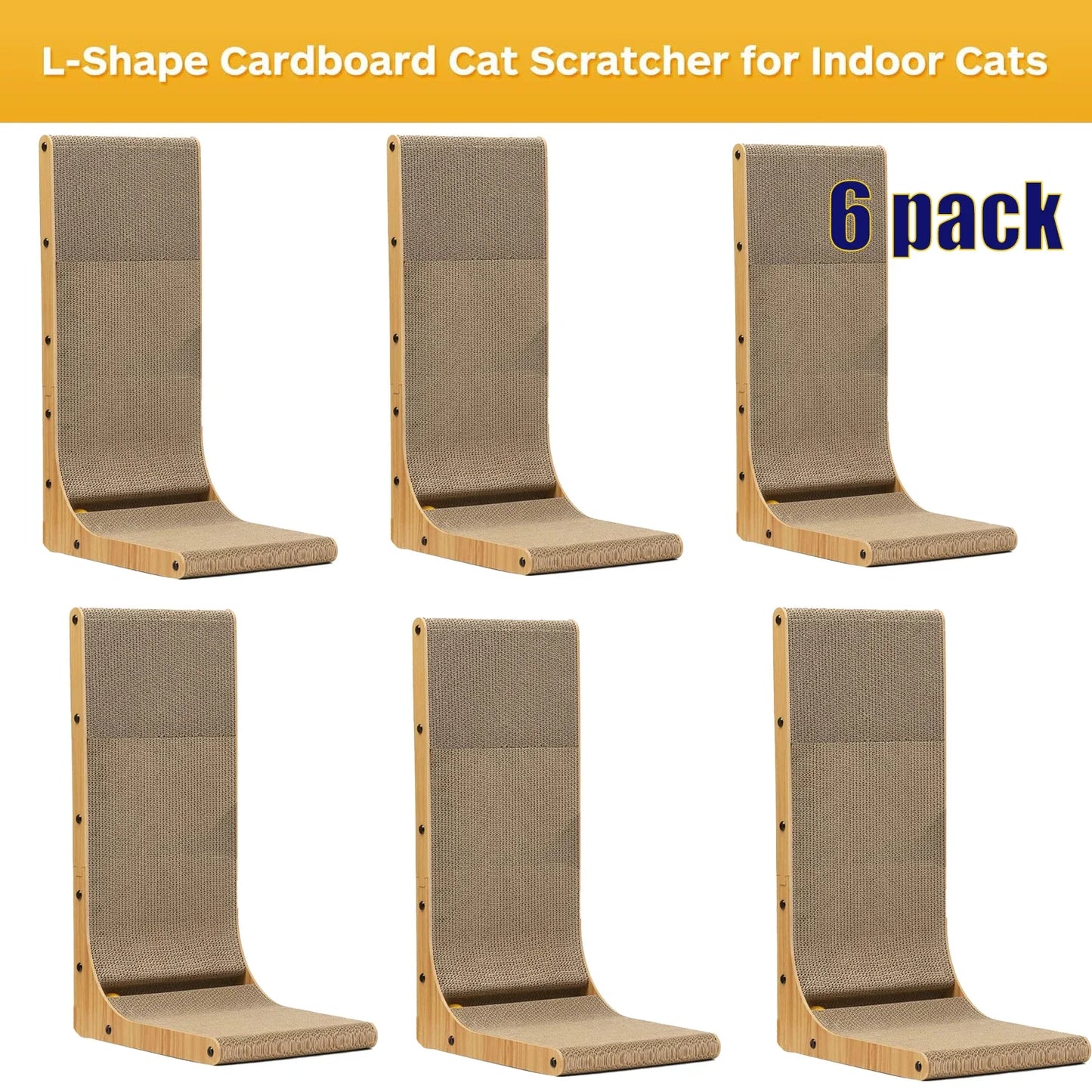 2pcs/6pcs L Shape Cat Scratching Post, 23.6 Inch Indoor Cat Scratching Post, Protective Furniture Cardboard Cat Scratching Post