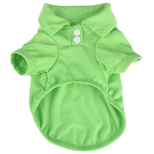 Spring Dog Shirts 6 Candy Colors Vest Pet Polo Collar Breathable Solid Shirts Chihuahua Yorkshire for Dog and Cat Casual Shirts