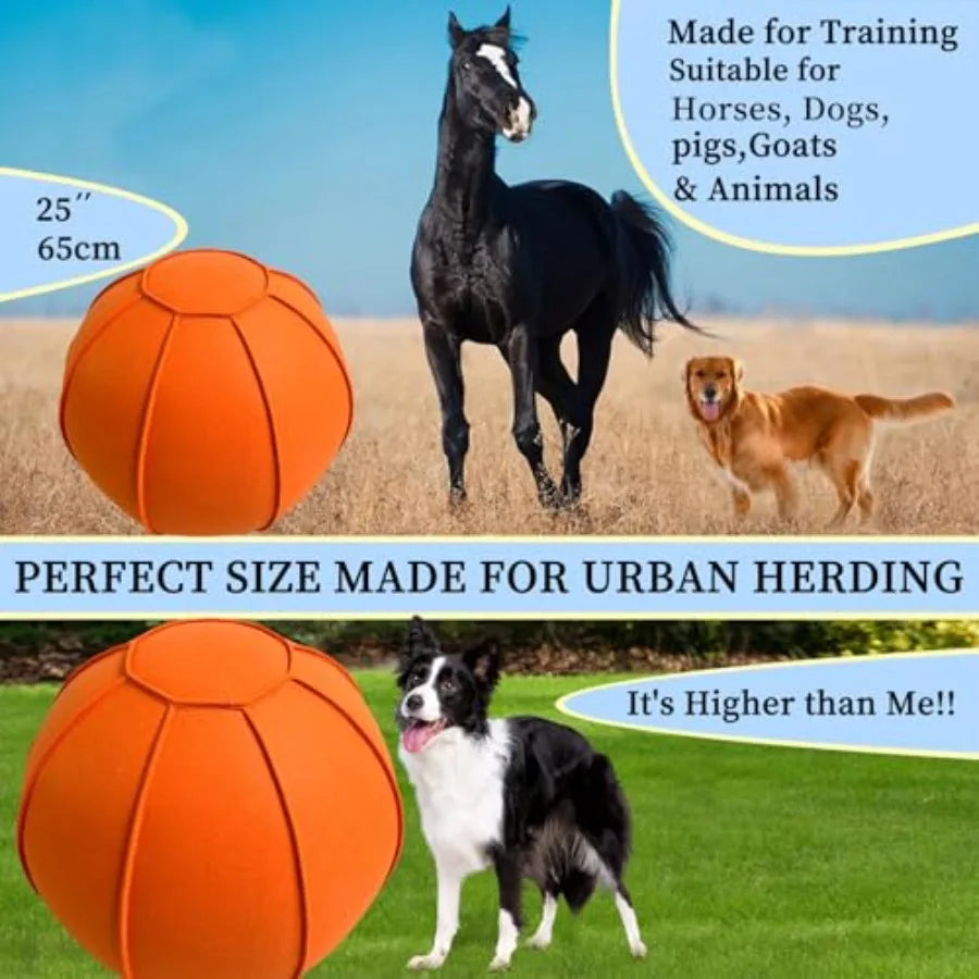 Herding Ball for Dogs Dual Layered Herding Dog Ball Set for Australian Shepherd Cattle Collie for Dog Agility Equipment- Free T