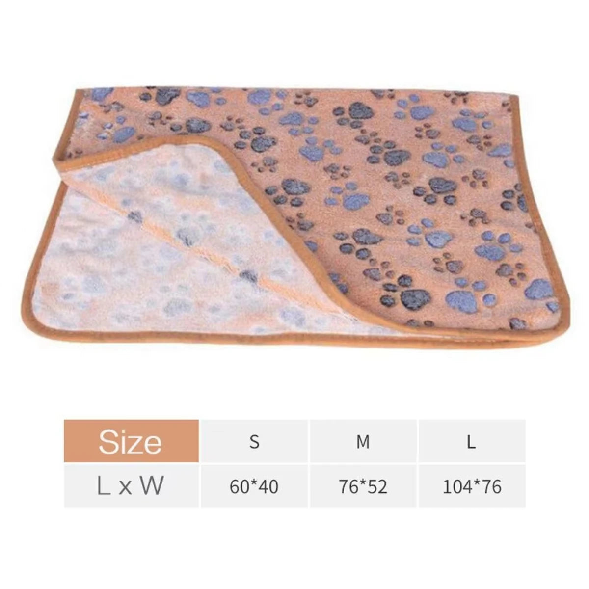 Multicolor Soft Fluffy Pet Blanket with Cute Dog Paw Print High Quality Warm Comfortable Mat for Cats And Dogs