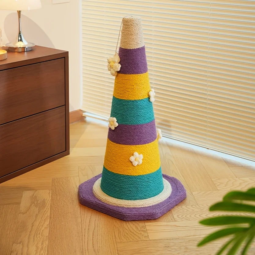 【Cute Cat Scratching Post · Rainbow Flower Language Series】——Make Cats Love Scratching, and Bring an Artistic Touch to Your Home!