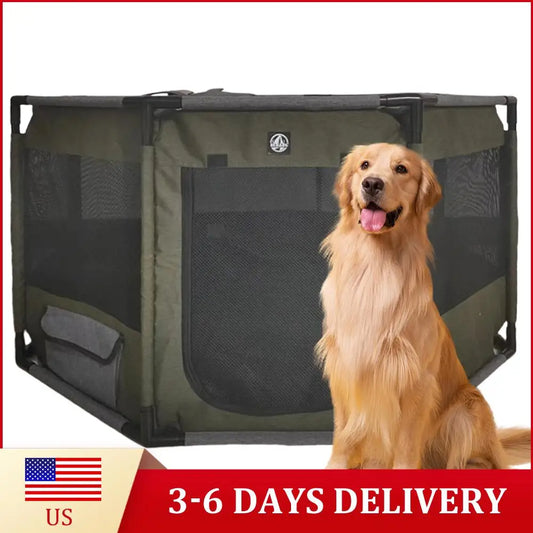 Puppy Pet Playpen Waterproof Octagon Breathable Mesh Dog Crate Oxford Fabric Portable Foldable Cat Tent for Cats Rabbits Dogs