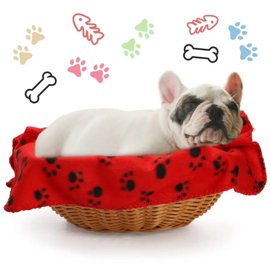 20 Styles Dog Cat Fleece Blankets Puppy Blanket, 23.6 X 27.6 Inch Small Soft Fleece Fabric Dog Cat Blankets Pet Blanket with Paw