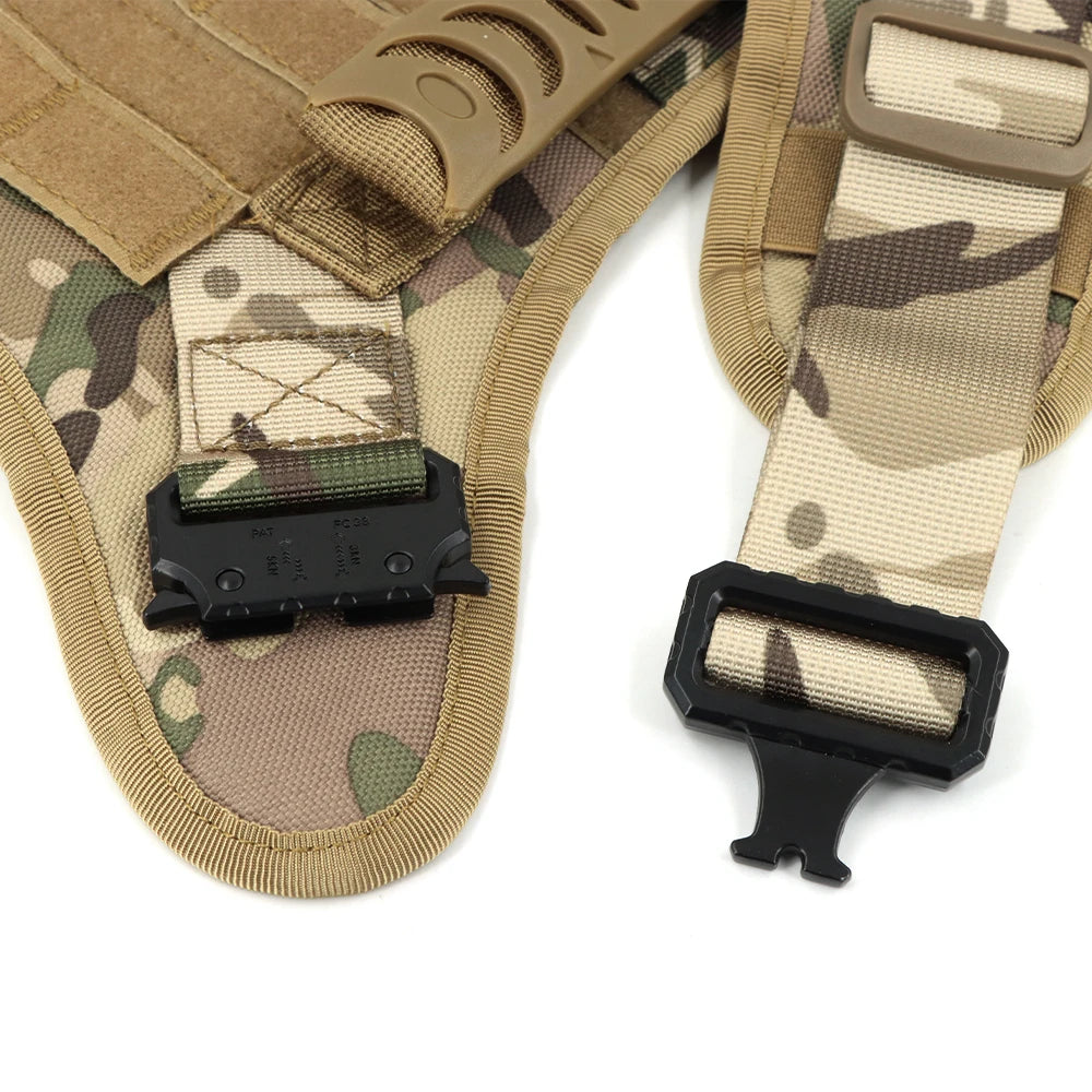 Tactical Dog Harness Leash Set for Large Dogs Military Harnesses for Training Walking Hunting Pet Vest Handle No Pull Malinois