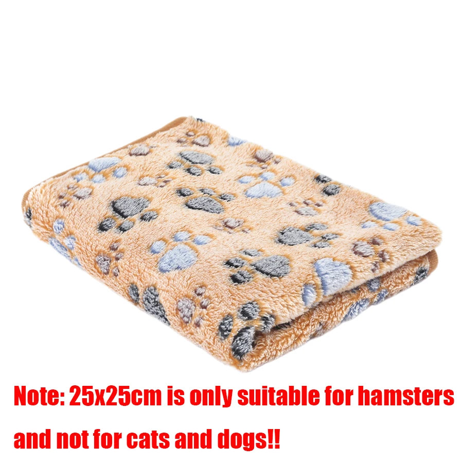 Soft Fluffy High Quality Pet Blanket Flannel Dog Sleeping Blanket Paw Print Pattern Pet Mat Warm Comfortable Blanket for Cat Dog