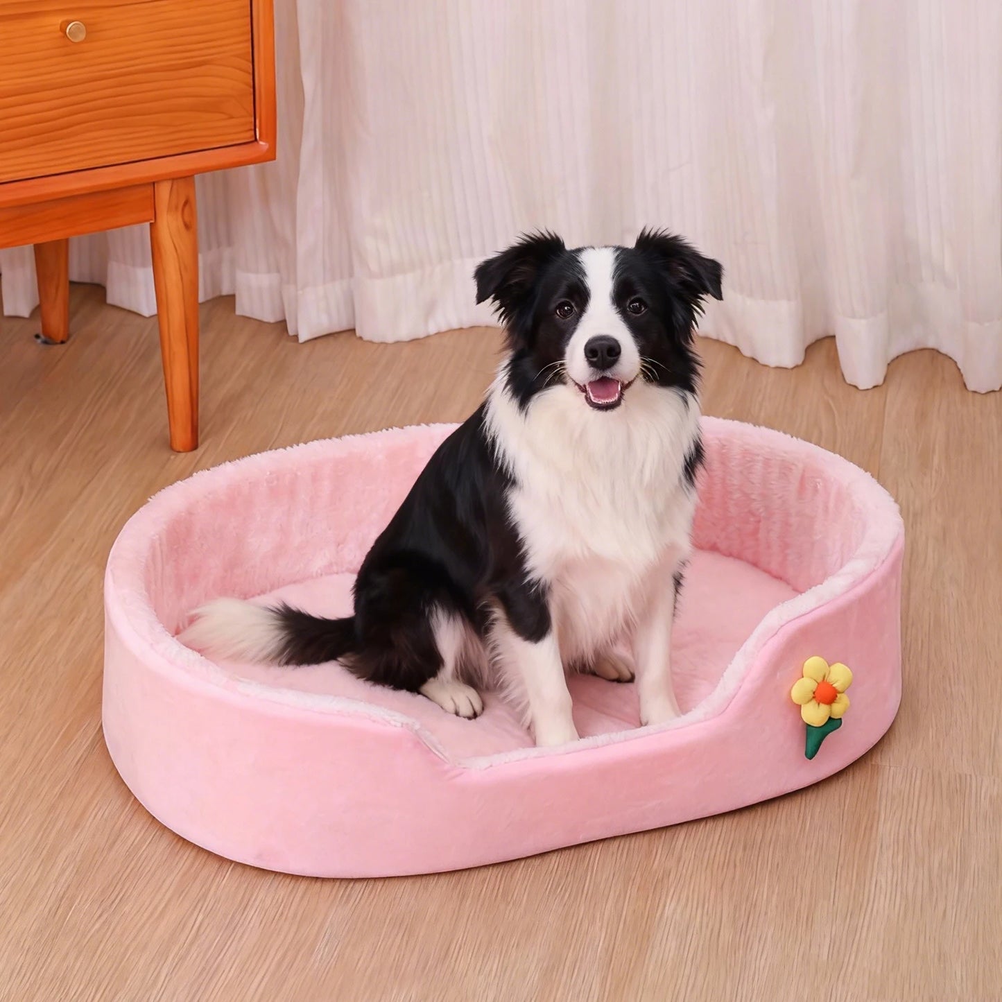 Round Medium Dog Basket Soft Detachable Winter Warm Small Dog Bed Elastic Dog Cushion House Cat Bed Kennel Accessories