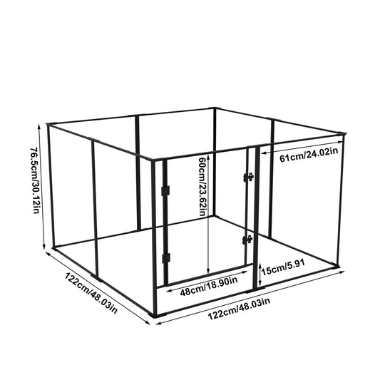 8 Panels Acrylic Dog Playpen Indoor Pet Exercise Fence Whelping Pen Box for Puppies Rabbits Small Animals Clear Pet Play Area