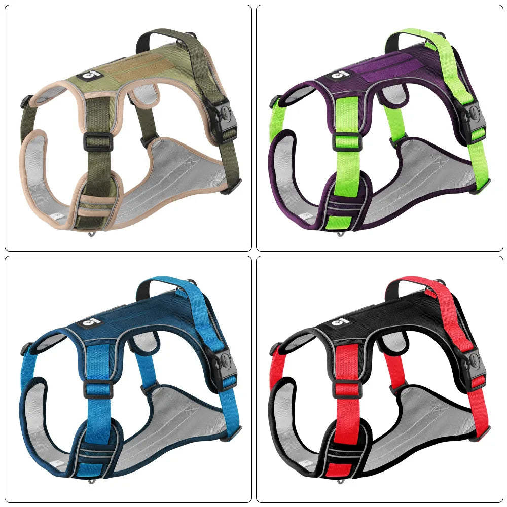 Large Dog Harness Collars Anti-Pull Harness Dog Walking Leash Pet Leash Anti-Escape Durable Material Easy To Put on Take Off