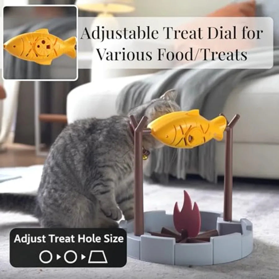 Cat Slow Feeder Treat Dispenser - Interactive Puzzle Toy for Small Pets Kittens Mental Stimulation Dry Food Dispensing Cat Toy