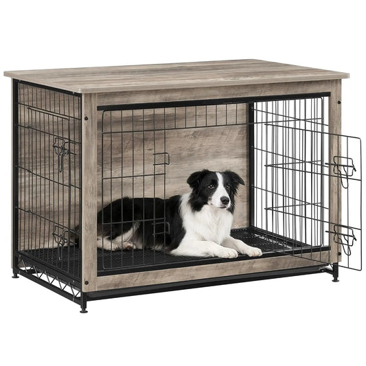38.6" Dog Crate Furniture, Indoor Dog Cage Side End Table, XL Pet Wood Kennel for Large and Medium Dogs up to 70 lb, Customized