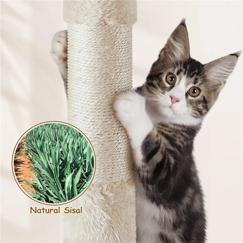 1PC Modern Cat Tree Cat Tower Cat House With Scratching Posts For Small Medium Cats
