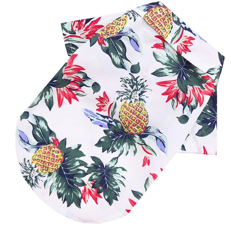 Hawaiian Pineapple Pet Shirt - Spring/Summer Thin Breathable Vest for Dogs & Cats