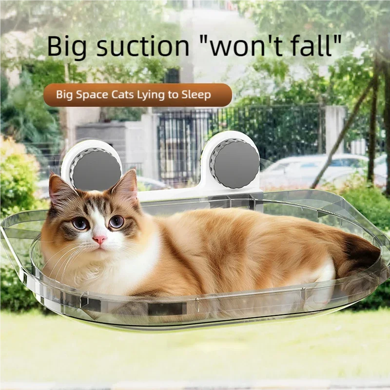Ultra Strong Load - Bearing Cat Window Hammock Bed Cozy Perch for Feline Naptime Securely Easy Mounted High Capacit Suction Cups