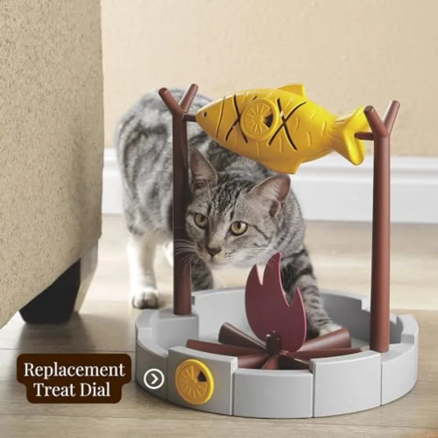 Cat Slow Feeder Treat Dispenser - Interactive Puzzle Toy for Small Pets Kittens Mental Stimulation Dry Food Dispensing Cat Toy