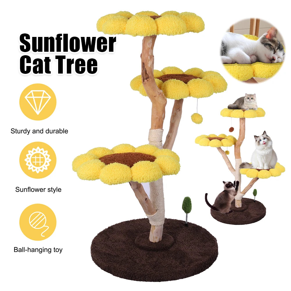 Flower Shaped Cat Special Shelf with Scratching Post Indoor Cat Playground Anti-Slip for Pet Playground Small Nest