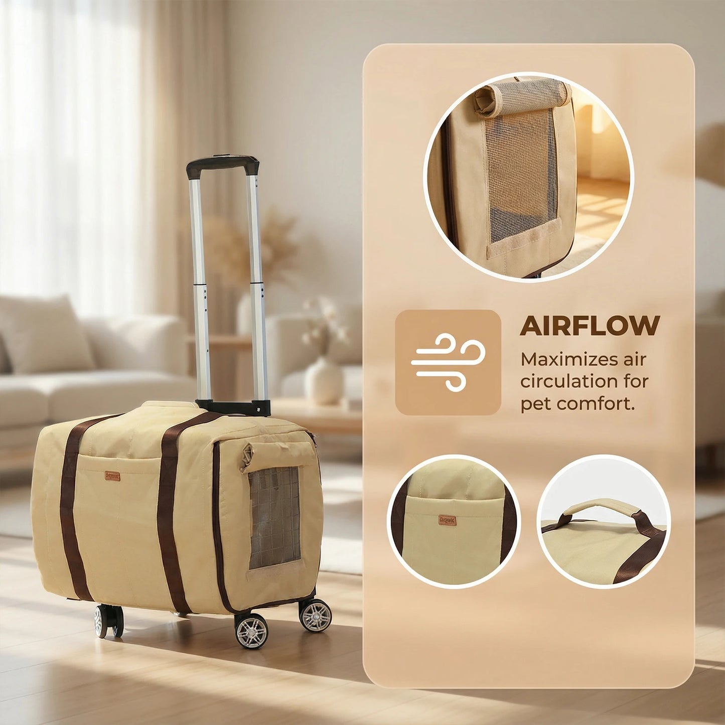 Lightweight Cat Carrier Breathable Mesh & Comfortable Strap Versatile Small Pet Bag for Puppies Travel Outings