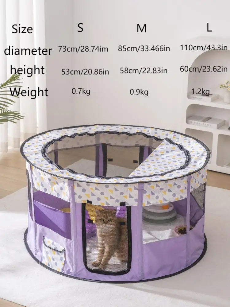 Foldable Mesh Ventilated Circular Cat Nest Outdoor/Indoor for both Dogs and Cats Extra-large and Comfortable Cat Birthing House
