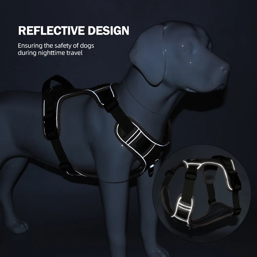 Large Dog Harness Collars Anti-Pull Harness Dog Walking Leash Pet Leash Anti-Escape Durable Material Easy To Put on Take Off