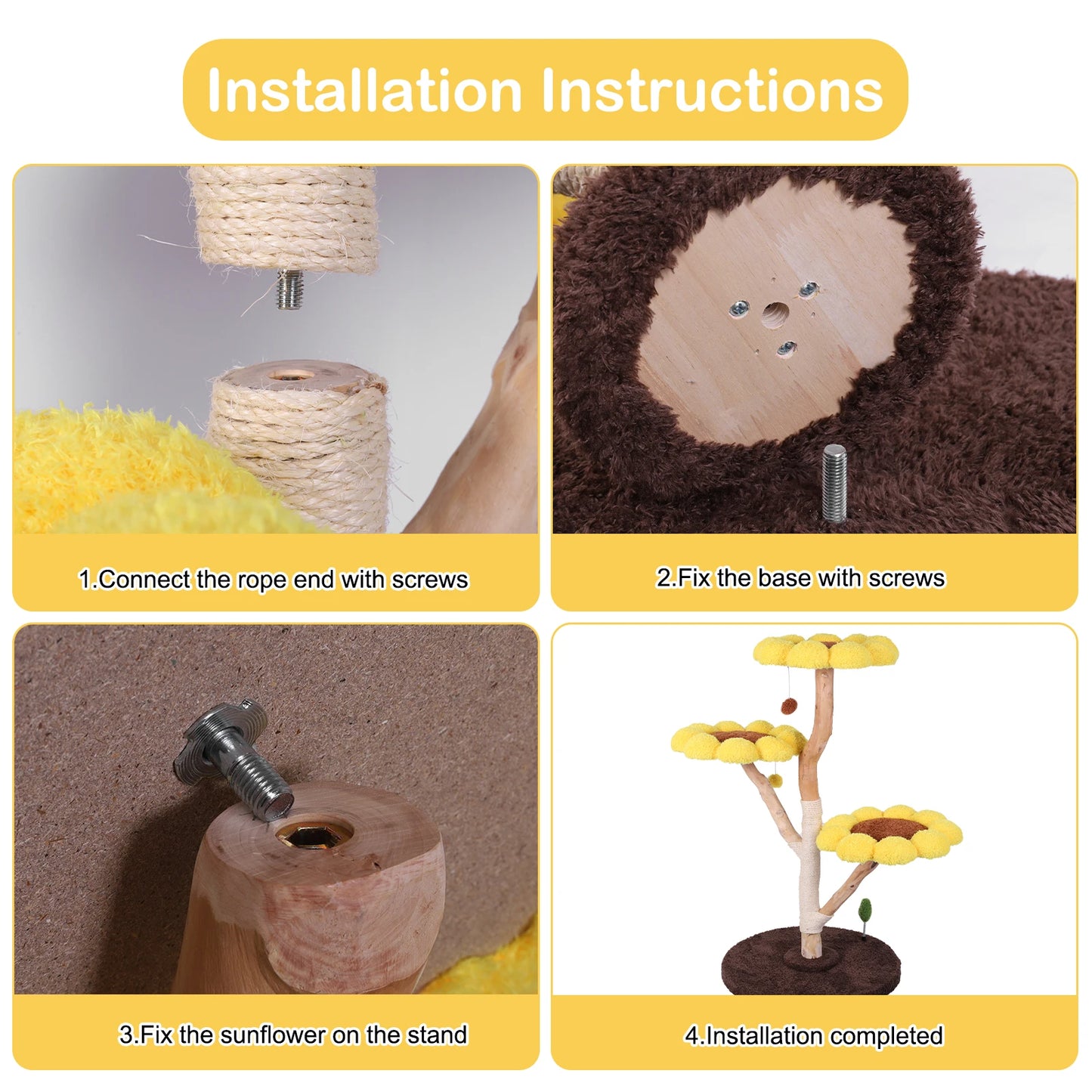 Flower Shaped Cat Special Shelf with Scratching Post Indoor Cat Playground Anti-Slip for Pet Playground Small Nest