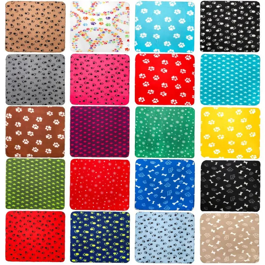 20 Styles Dog Cat Fleece Blankets Puppy Blanket, 23.6 X 27.6 Inch Small Soft Fleece Fabric Dog Cat Blankets Pet Blanket with Paw