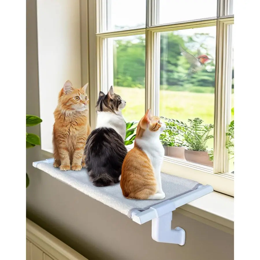 Window Sill Perch AllMetal Frame Supports up to 120 lbs Durable, EasytoAssemble Cat Hammock for Large and Multiple Cats XL 1PC