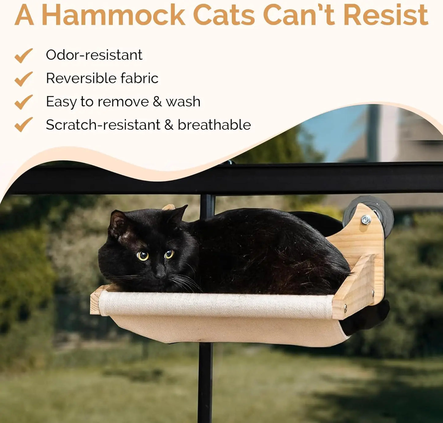4-in-1 Cat Wall Shelves with Hammock, Scratching Post & Perch – Supports up to 25 lbs for Windows and Walls