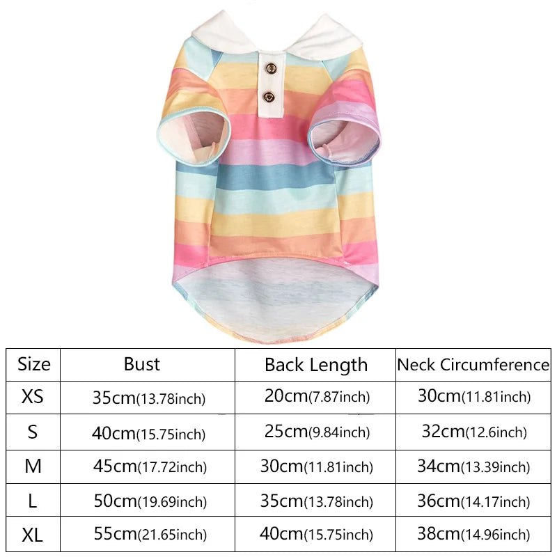 New summer puppy striped short sleeves Dog Vest Trendy Internet Celebrity POLO Shirt Store Cat Pet Clothes Lightweight Sunscreen