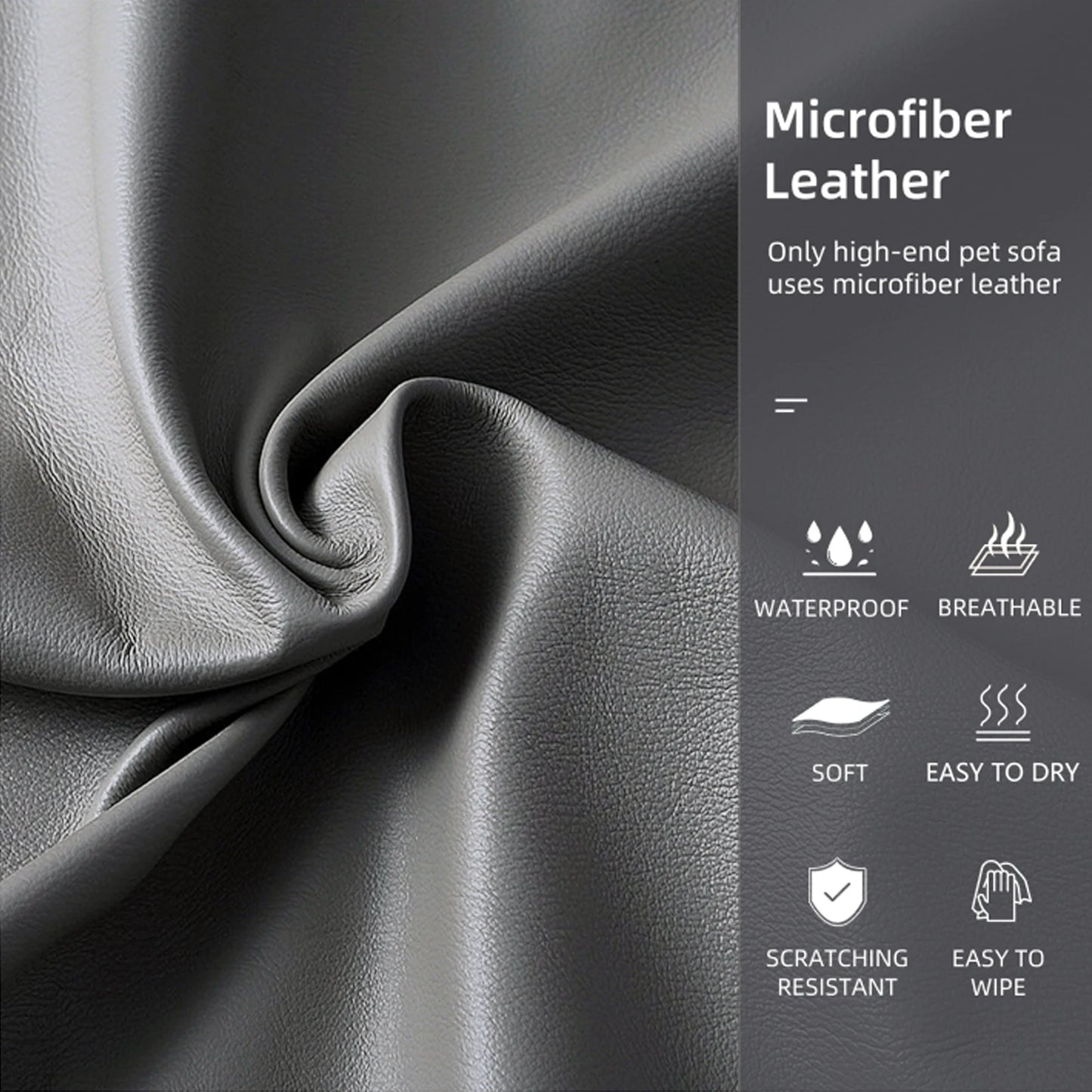 Extra Large Orthopedic Dog Bed Bolster Microfiber Leather Pet Dog Sofa Waterproof Couch Calming Bed with Removable Cover