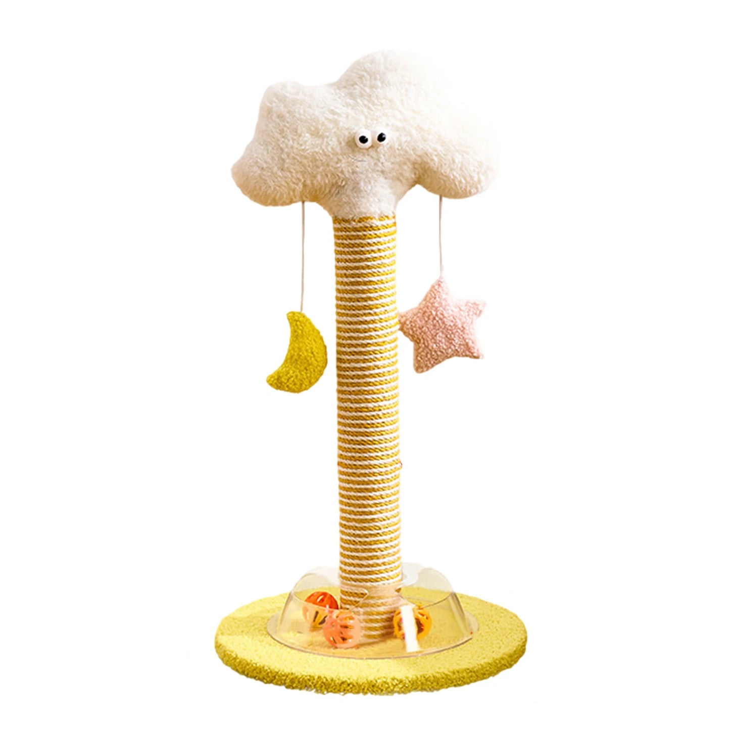 Cat Scratch Post with Interactive Hanging Ball Natural Sisal Rope Cat Scratching Posts for Indoor Protect Furniture