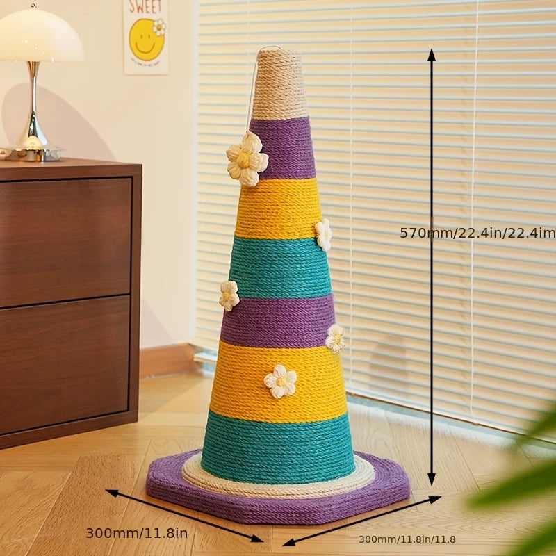 【Cute Cat Scratching Post · Rainbow Flower Language Series】——Make Cats Love Scratching, and Bring an Artistic Touch to Your Home!